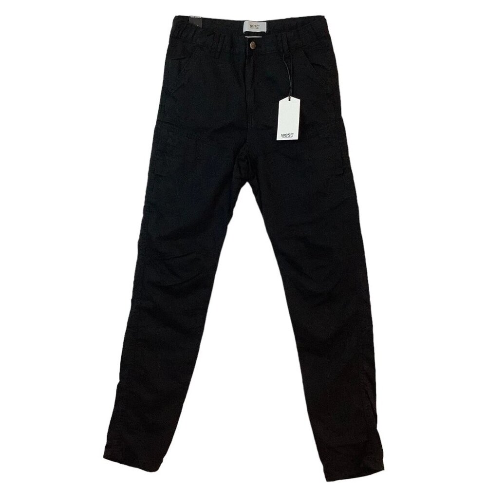 NWT WESC Gavin Utility Pants Slim Youth Size 14 Stretch Black